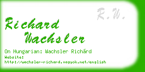 richard wachsler business card