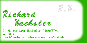 richard wachsler business card